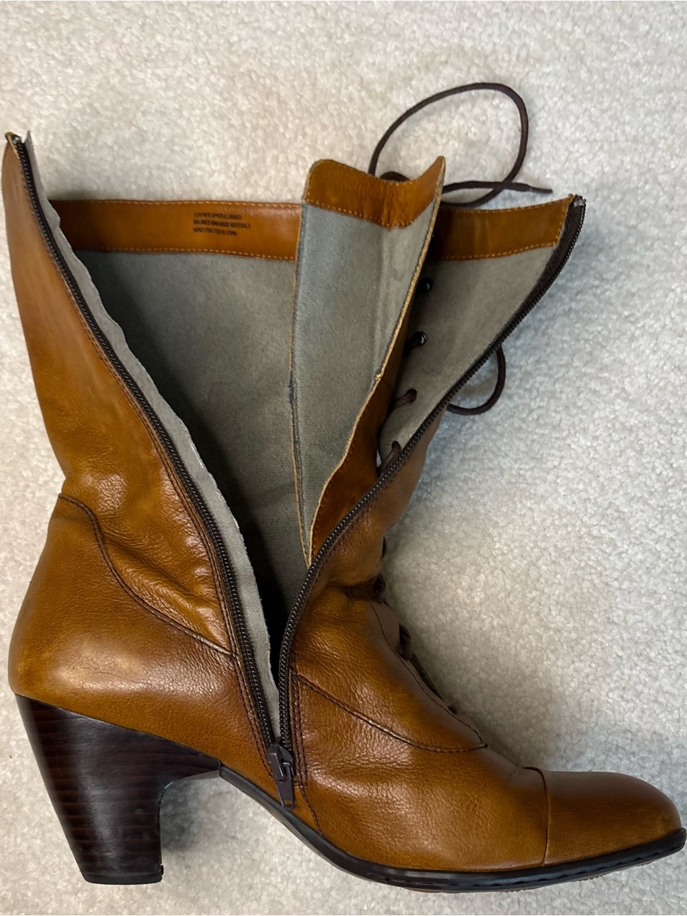 BORN FULL GRAIN LEATHER LACE UP GRANNY BOOTS SIZE 10 VICTORIAN - Picture 4 of 16